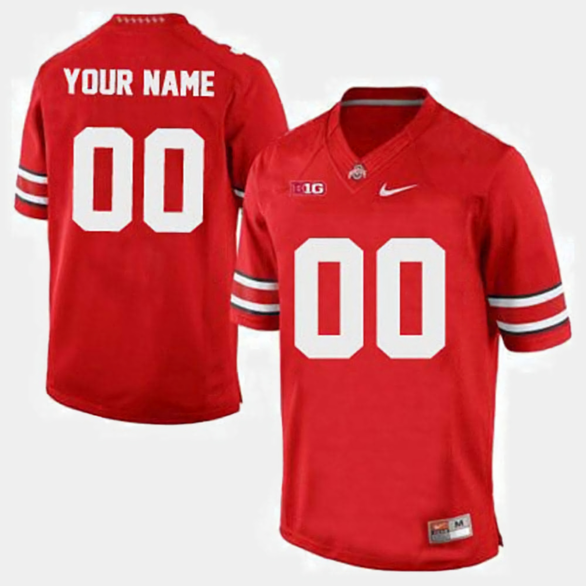 Custom Ohio State Buckeyes Men's NCAA #00 Nike Red College Stitched Football Jersey SLI7556CL